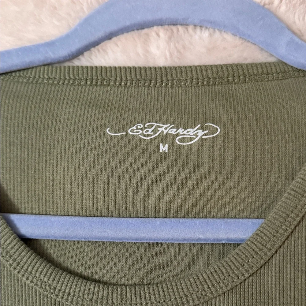 Ed Hardy Olive Graphic Tank - Picture 2 of 6